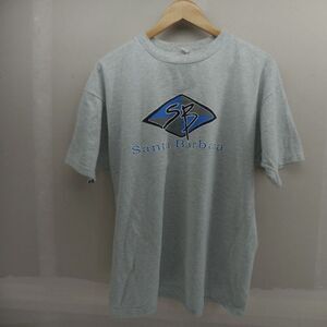 Vintage Y2K 90s SB Santa Barbara Graphic Shirt Trapizoid Mens Large